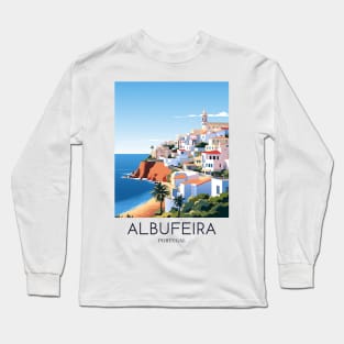 A Pop Art Travel Print of Albufeira - Portugal Long Sleeve T-Shirt